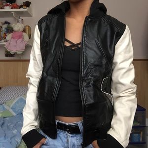 Black & White Leather Jacket